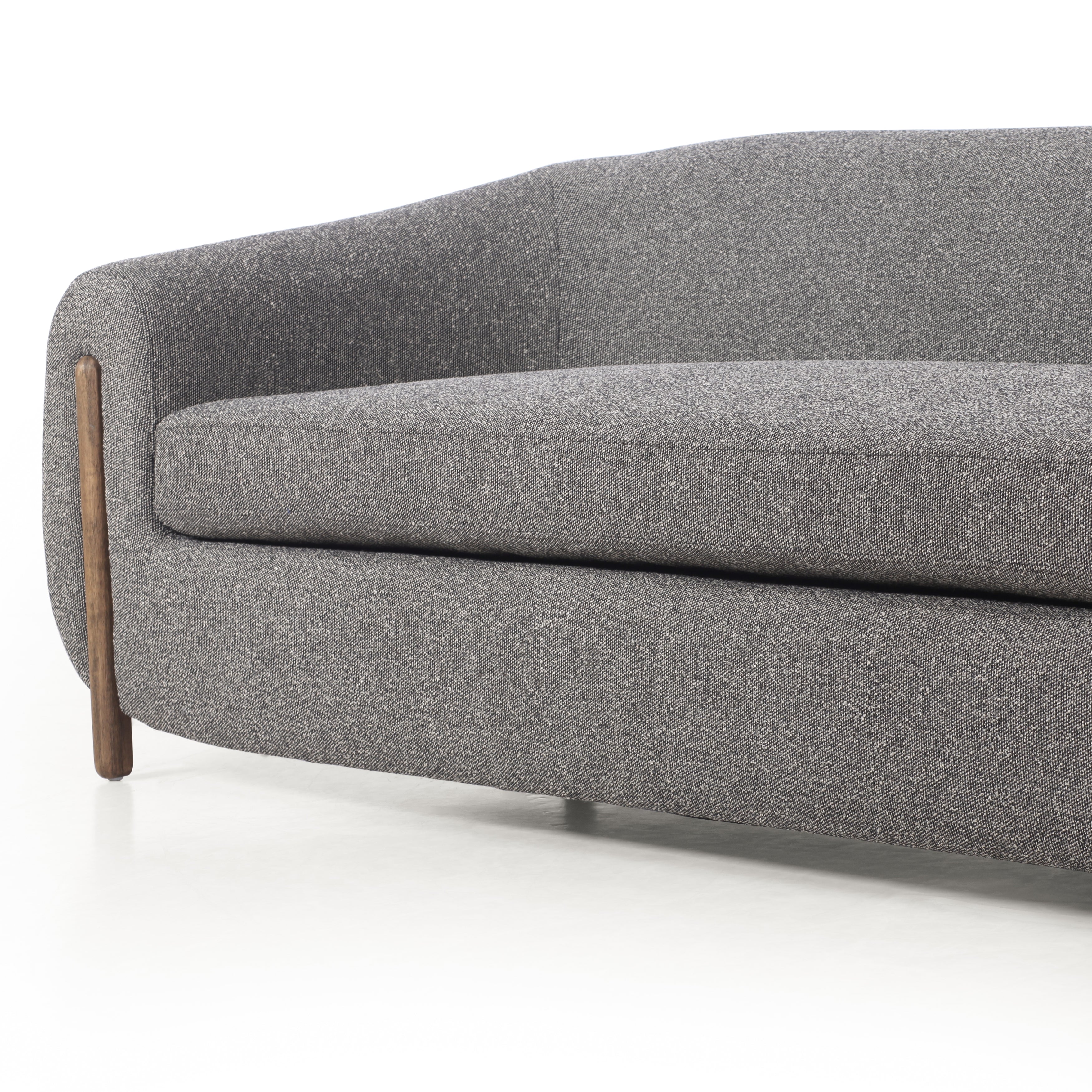 Featuring Lyla Capri Ebony Sofa by Four Hands at Amethyst Home. A fresh, elongated take on the traditional tub chair, with exaggerated depth for drama and comfort. Solid parawood legs intersect ebony upholstery on this plush sofa. Performance fabrics are specially created to withstand spills, stains, high traffic and wear, ensuring long-term comfort and unmatched durability.
Overall. Amethyst Home provides interior design, new construction, custom furniture, and area rugs in the Austin metro area.