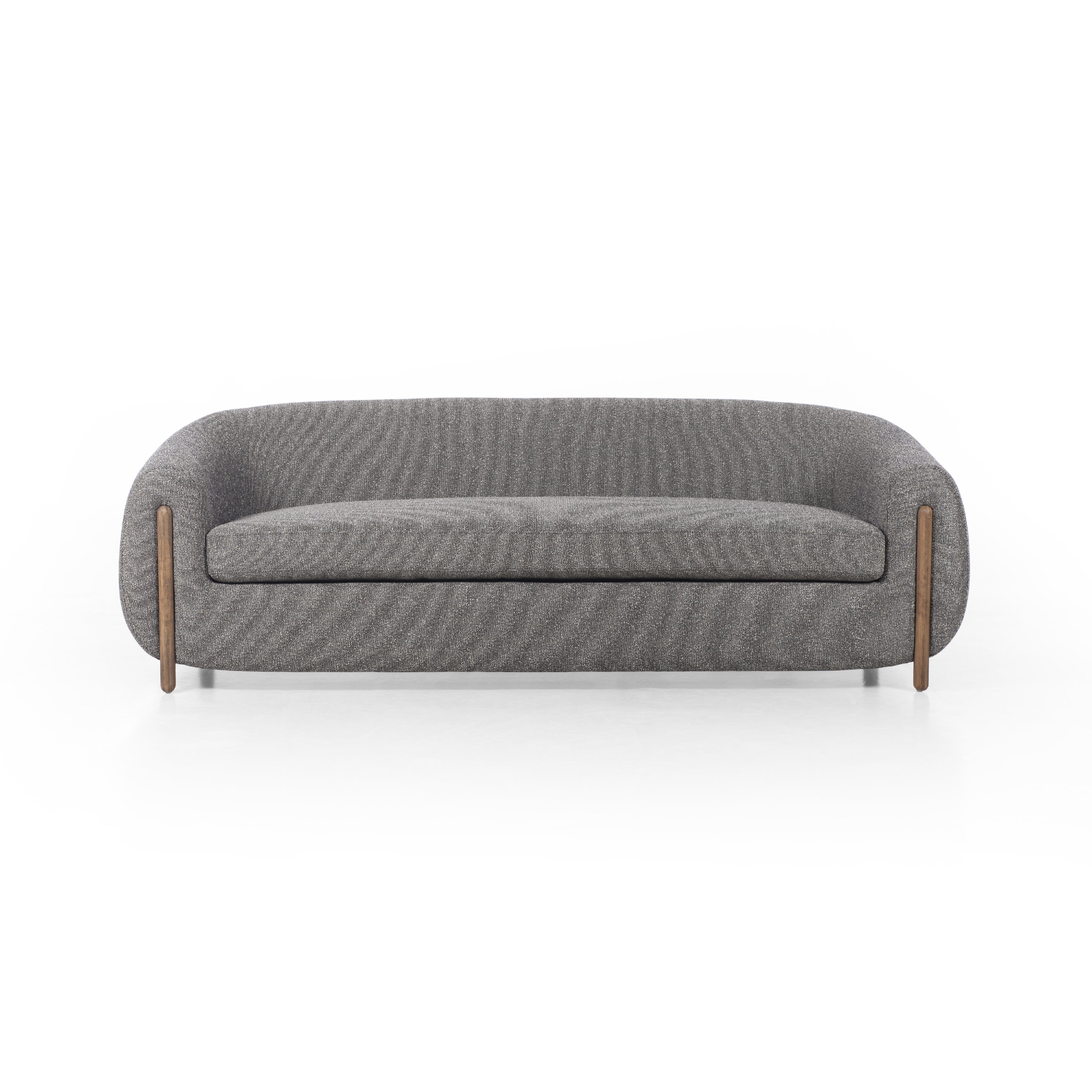 Featuring Lyla Capri Ebony Sofa by Four Hands at Amethyst Home. A fresh, elongated take on the traditional tub chair, with exaggerated depth for drama and comfort. Solid parawood legs intersect ebony upholstery on this plush sofa. Performance fabrics are specially created to withstand spills, stains, high traffic and wear, ensuring long-term comfort and unmatched durability.
Ov. Amethyst Home provides interior design, new construction, custom furniture, and area rugs in the Los Angeles metro area.