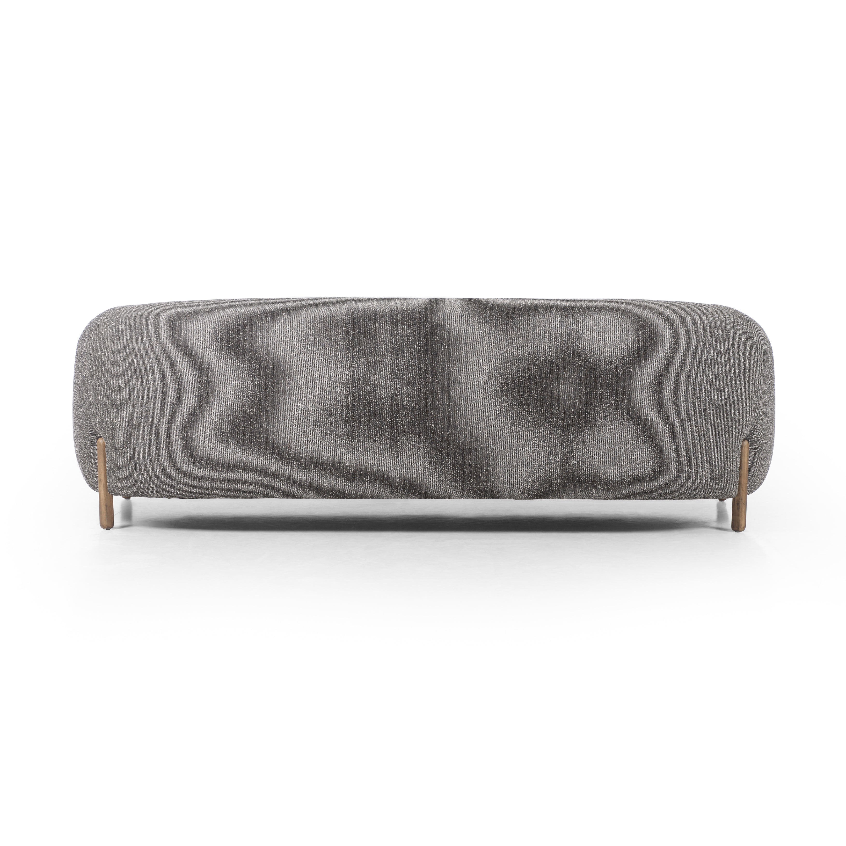 Featuring Lyla Capri Ebony Sofa by Four Hands at Amethyst Home. A fresh, elongated take on the traditional tub chair, with exaggerated depth for drama and comfort. Solid parawood legs intersect ebony upholstery on this plush sofa. Performance fabrics are specially created to withstand spills, stains, high traffic and wear, ensuring long-term comfort and unmatched durability.. Amethyst Home provides interior design, new construction, custom furniture, and area rugs in the Salt Lake City metro area.