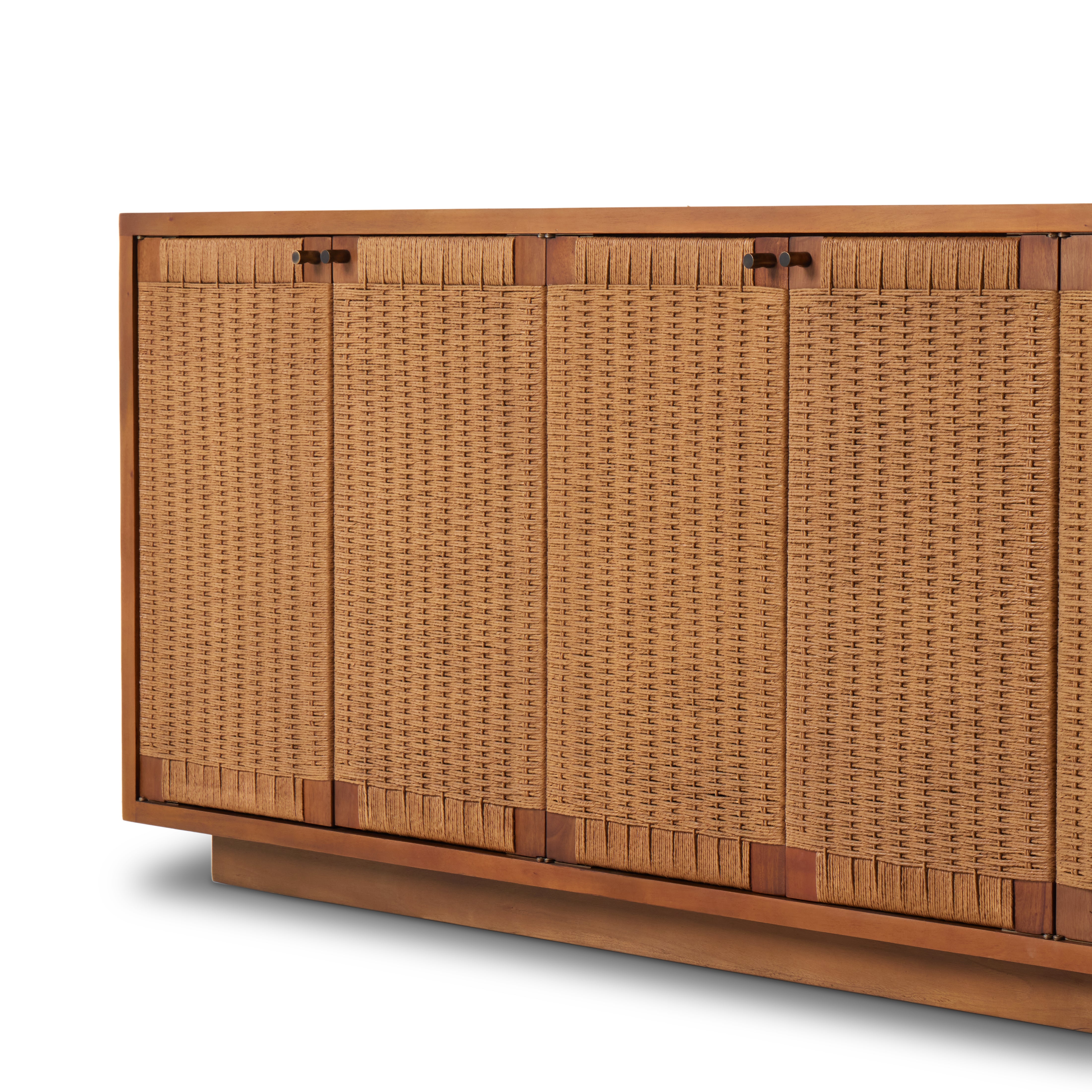 Featuring Macklin Light Mahogany Sideboard by Four Hands at Amethyst Home. Danish midcentury, modernized. Light-finished mahogany forms clean casing and a plinth-style base, with doors of woven paper cord for a high-texture touch.
Collection: SlaytonColors: Light Mahogany ,Light Mahogany Veneer ,Natural Paper RushMaterials: Solid Mahogany ,Mahogany Veneer ,RushOverall Dimensions: 82. Amethyst Home provides interior design, new construction, custom furniture, and area rugs in the Austin metro area.