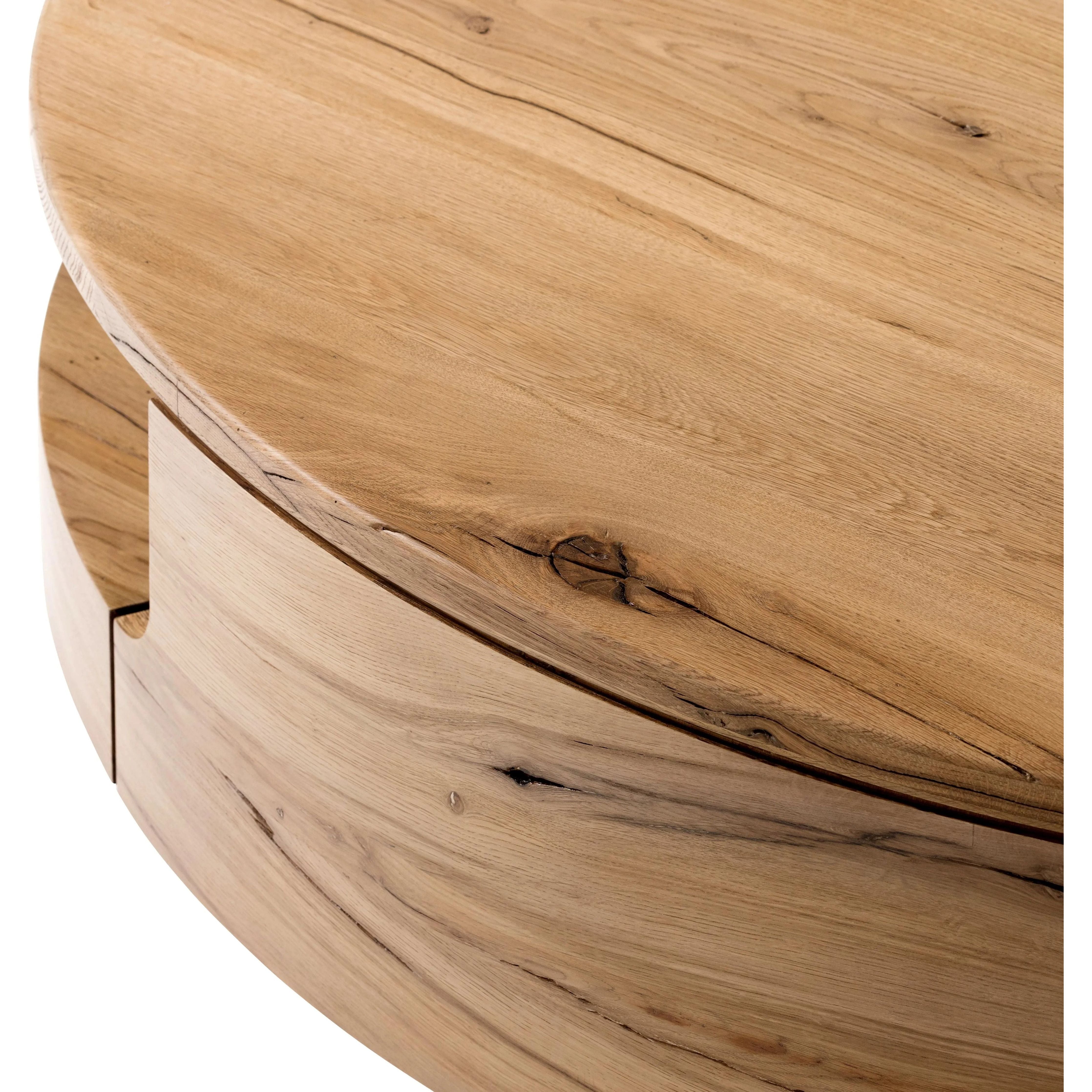 Featuring Matheus Natural Reclaimed French Coffee Table by Four Hands at Amethyst Home. Designed in partnership with longtime Four Hands collaborator Thomas Bina and Brazilian designer Ronald Sasson. A rounded coffee table made from reclaimed French oak, features beautiful natural graining. Lower layer lightens the whole look, while brining the option for bon. Amethyst Home provides interior design, new home construction design consulting, vintage area rugs, and lighting in the Houston metro area.