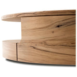 Featuring Matheus Natural Reclaimed French Coffee Table by Four Hands at Amethyst Home. Designed in partnership with longtime Four Hands collaborator Thomas Bina and Brazilian designer Ronald Sasson. A rounded coffee table made from reclaimed French oak, features beautiful natural graining. Lower layer lightens the whole look, while brining the option for . Amethyst Home provides interior design, new home construction design consulting, vintage area rugs, and lighting in the Washington metro area.