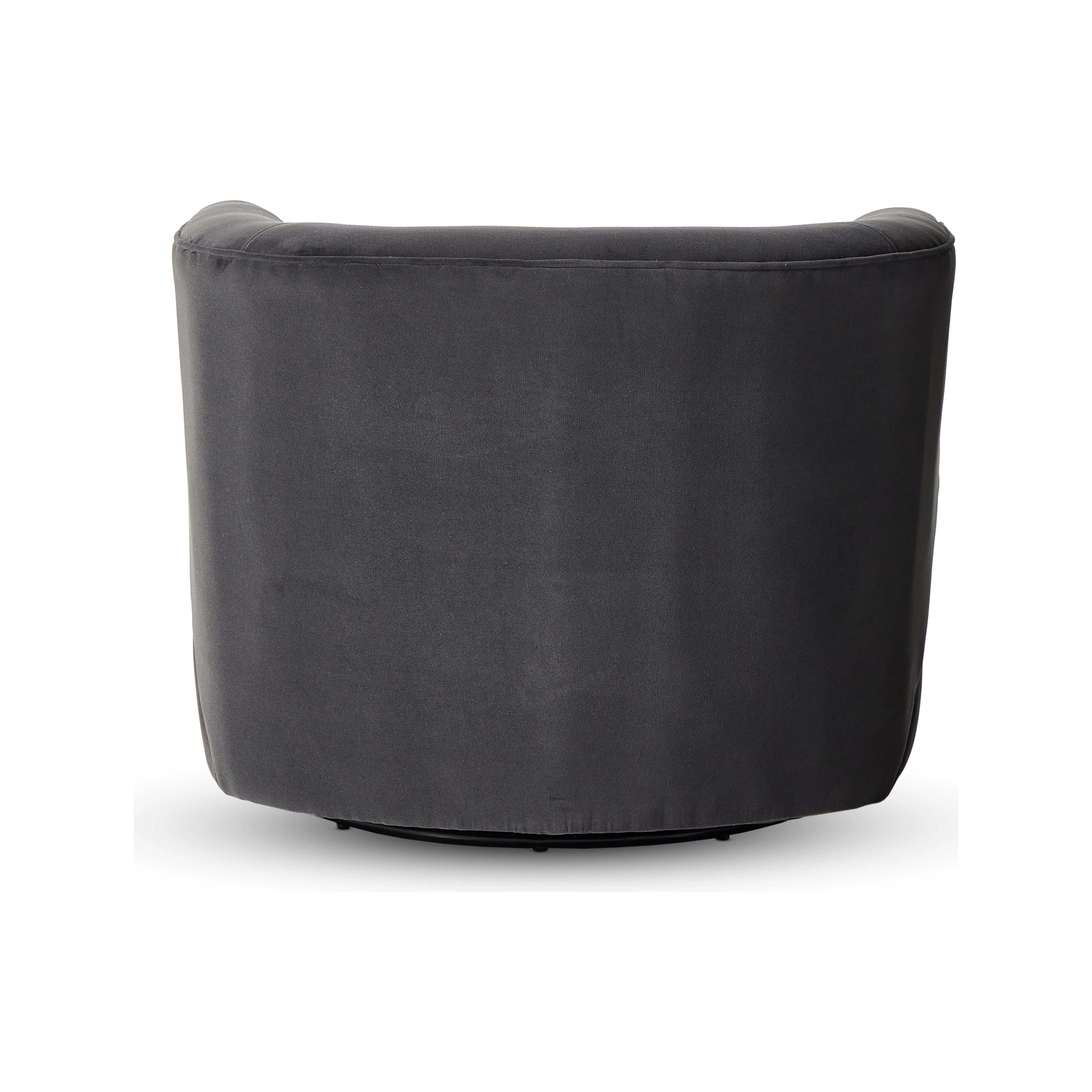 Featuring Mila Swivel Chair - Henry Charcoal by Four Hands at Amethyst Home. Charcoal high-performance fabric pairs with a hidden 360-degree swivel. Performance fabrics are specially created to withstand spills, stains, high traffic and wear, ensuring long-term comfort and unmatched durability.Overall Dimensions: 33"W x 35.5"L x 27"H
Collection: AtelierColo. Amethyst Home provides interior design, new home construction design consulting, vintage area rugs, and lighting in the San Diego metro area.