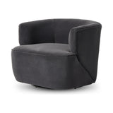 Featuring Mila Swivel Chair - Henry Charcoal by Four Hands at Amethyst Home. Charcoal high-performance fabric pairs with a hidden 360-degree swivel. Performance fabrics are specially created to withstand spills, stains, high traffic and wear, ensuring long-term comfort and unmatched durability.Overall Dimensions: 33"W x 35.5"L x 27"H
Collection: AtelierCol. Amethyst Home provides interior design, new home construction design consulting, vintage area rugs, and lighting in the Washington metro area.
