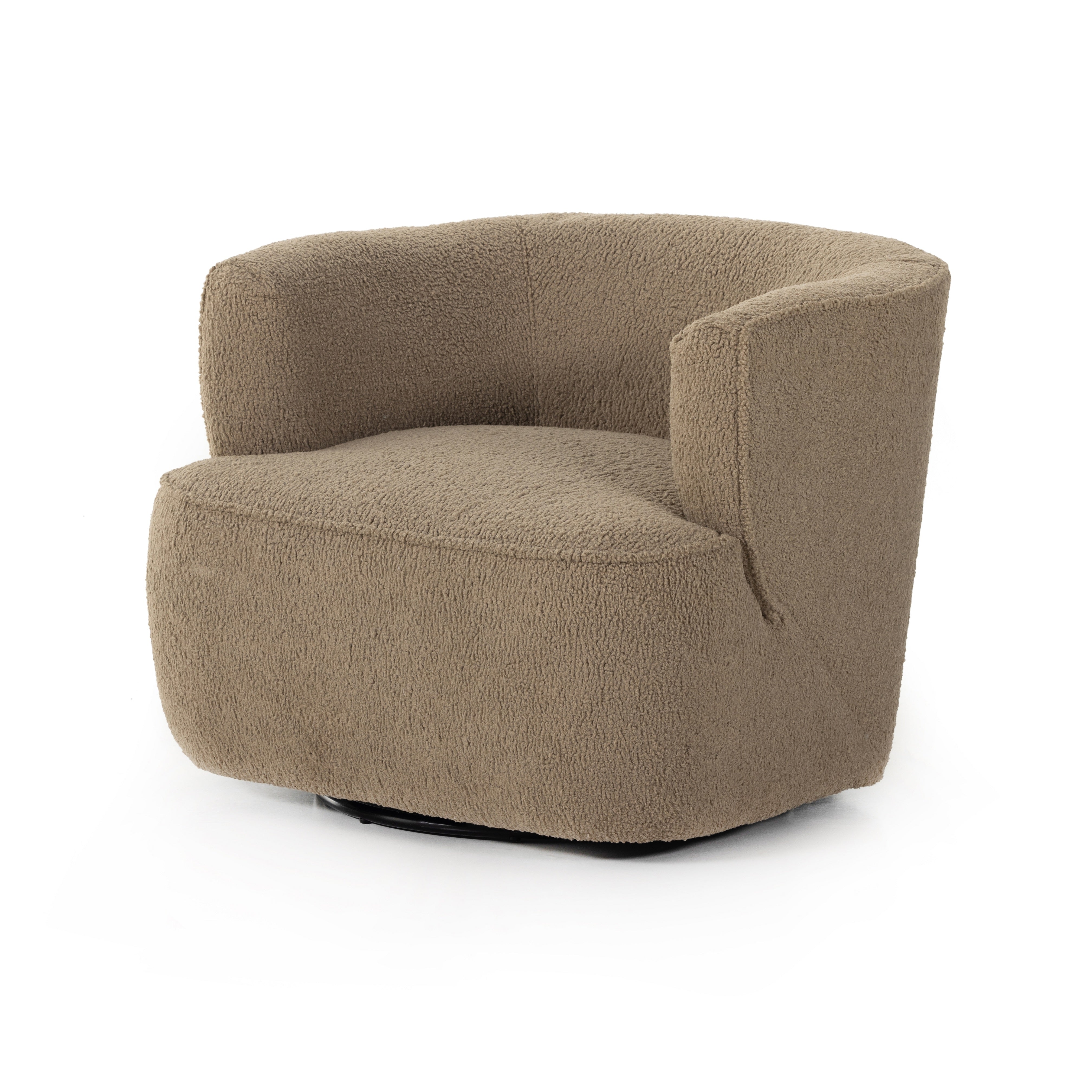 Featuring Mila Swivel Chair - Sheepskin Camel by Four Hands at Amethyst Home. This fashion-forward upholstered piece, the Mila Sheepskin Camel Swivel Chair mixes an elegant fabric with interesting design elements from stainless steel to exposed hardwoods. Each piece features North American-made hardwood frames, steel suspension and hand craftsmanship for quality and comfort.
Overall Dimensio. Amethyst Home provides interior design services, furniture, rugs, and lighting in the Monterey metro area.