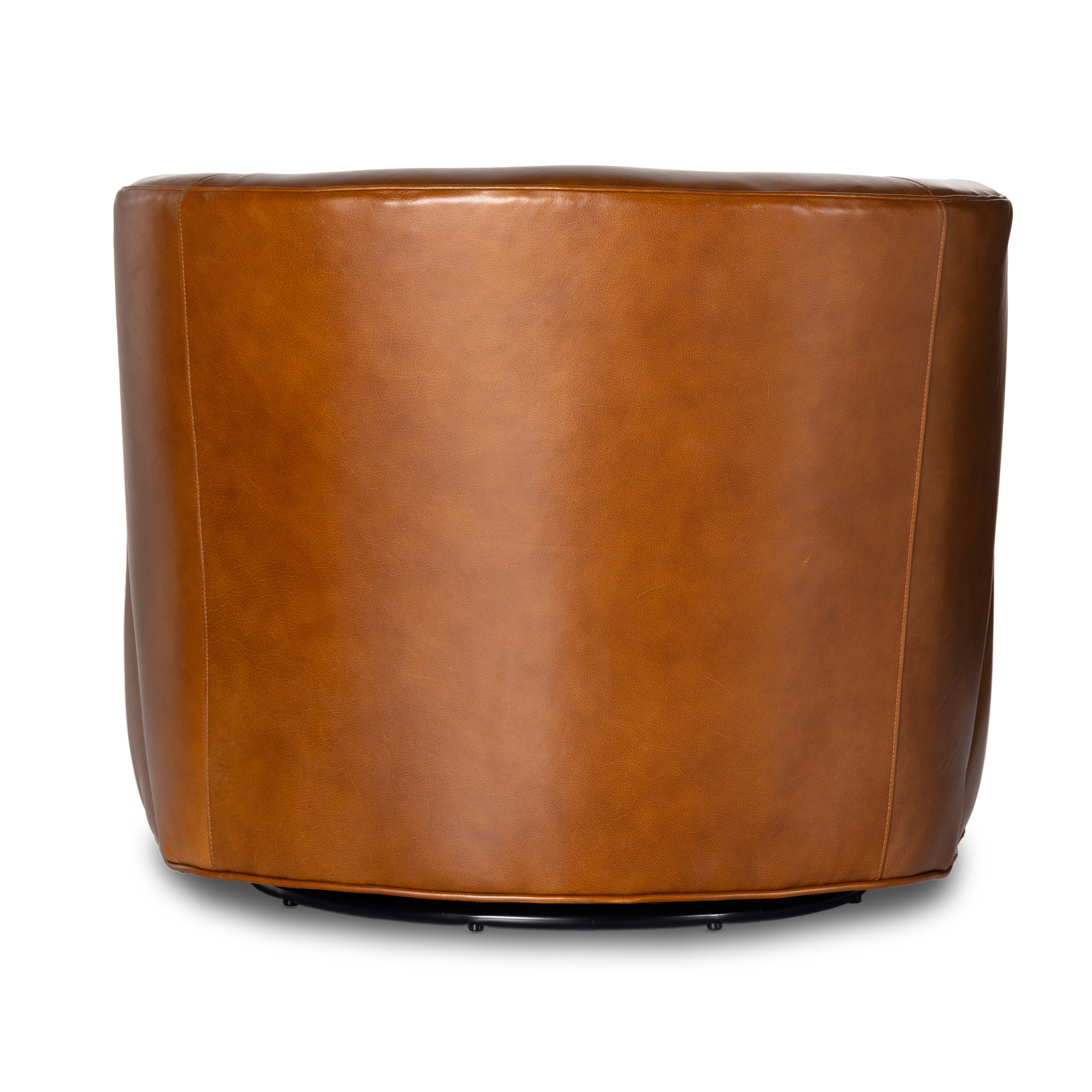 Sultry and sensible. Warm top-grain leather hugs the curves of modern-minded seating, with a hidden swivel for a functional touch. Amethyst Home provides interior design, new construction, custom furniture and area rugs in the Calabasas metro area