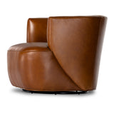 Sultry and sensible. Warm top-grain leather hugs the curves of modern-minded seating, with a hidden swivel for a functional touch. Amethyst Home provides interior design, new construction, custom furniture and area rugs in the Kansas City metro area