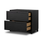 Featuring Millie Drifted Matte Black Nightstand by Four Hands at Amethyst Home. The Millie Drifted Matte Black Nightstand is perfect for adding a touch of modern charm to your home. With its drifted matte black veneer, solid parawood and iron accents, this nightstand brings a sophisticated style to any bedroom. Plus, the antique pewter and drifted oak colors m. Amethyst Home provides interior design, new home construction design consulting, vintage area rugs, and lighting in the Boston metro area.