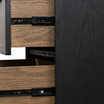 Featuring Millie Drifted Matte Black Nightstand by Four Hands at Amethyst Home. The Millie Drifted Matte Black Nightstand is perfect for adding a touch of modern charm to your home. With its drifted matte black veneer, solid parawood and iron accents, this nightstand brings a sophisticated style to any bedroom. Plus, the antique pewter and drifted oak color. Amethyst Home provides interior design, new home construction design consulting, vintage area rugs, and lighting in the Charlotte metro area.