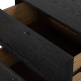 Featuring Millie Drifted Matte Black Nightstand by Four Hands at Amethyst Home. The Millie Drifted Matte Black Nightstand is perfect for adding a touch of modern charm to your home. With its drifted matte black veneer, solid parawood and iron accents, this nightstand brings a sophisticated style to any bedroom. Plus, the antique pewter and drifted oak colors ma. Amethyst Home provides interior design, new home construction design consulting, vintage area rugs, and lighting in the Miami metro area.