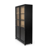Featuring Millie Matte Black Panel & Glass Door Cabinet by Four Hands at Amethyst Home. Matte black drifted oak frames lighter interior shelving for subtle but striking contrast. Glass doors allow for prized possessions to dazzle on full display while spacious cabinets add out-of-view storage.Overall Dimensions: 47.25"W x 17.75"L x 82.75"H
Collection: IrondaleColors: Drifted O. Amethyst Home provides interior design, new construction, custom furniture, and area rugs in the Laguna Beach metro area.