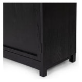 Featuring Millie Matte Black Panel & Glass Door Cabinet by Four Hands at Amethyst Home. Matte black drifted oak frames lighter interior shelving for subtle but striking contrast. Glass doors allow for prized possessions to dazzle on full display while spacious cabinets add out-of-view storage.Overall Dimensions: 47.25"W x 17.75"L x 82.75"H
Collection: IrondaleColors: Drifted Oa. Amethyst Home provides interior design, new construction, custom furniture, and area rugs in the Los Angeles metro area.