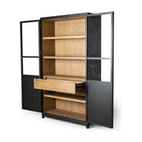 Featuring Millie Matte Black Panel & Glass Door Cabinet by Four Hands at Amethyst Home. Matte black drifted oak frames lighter interior shelving for subtle but striking contrast. Glass doors allow for prized possessions to dazzle on full display while spacious cabinets add out-of-view storage.Overall Dimensions: 47.25"W x 17.75"L x 82.75"H
Collection: IrondaleColors: Drifted. Amethyst Home provides interior design, new construction, custom furniture, and area rugs in the Salt Lake City metro area.