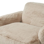 Featuring Mingh Boden Pewter Accent Chair by Four Hands at Amethyst Home. Oversized and modern, this arm chair is a statement piece whether styled alone or with an existing living room setup. The neutral faux fur covering subdues bold arms and cylindrical legs. With spring suspension in the seat cushion and webbed suspension in the back, the piece is desig. Amethyst Home provides interior design, new home construction design consulting, vintage area rugs, and lighting in the Des Moines metro area.