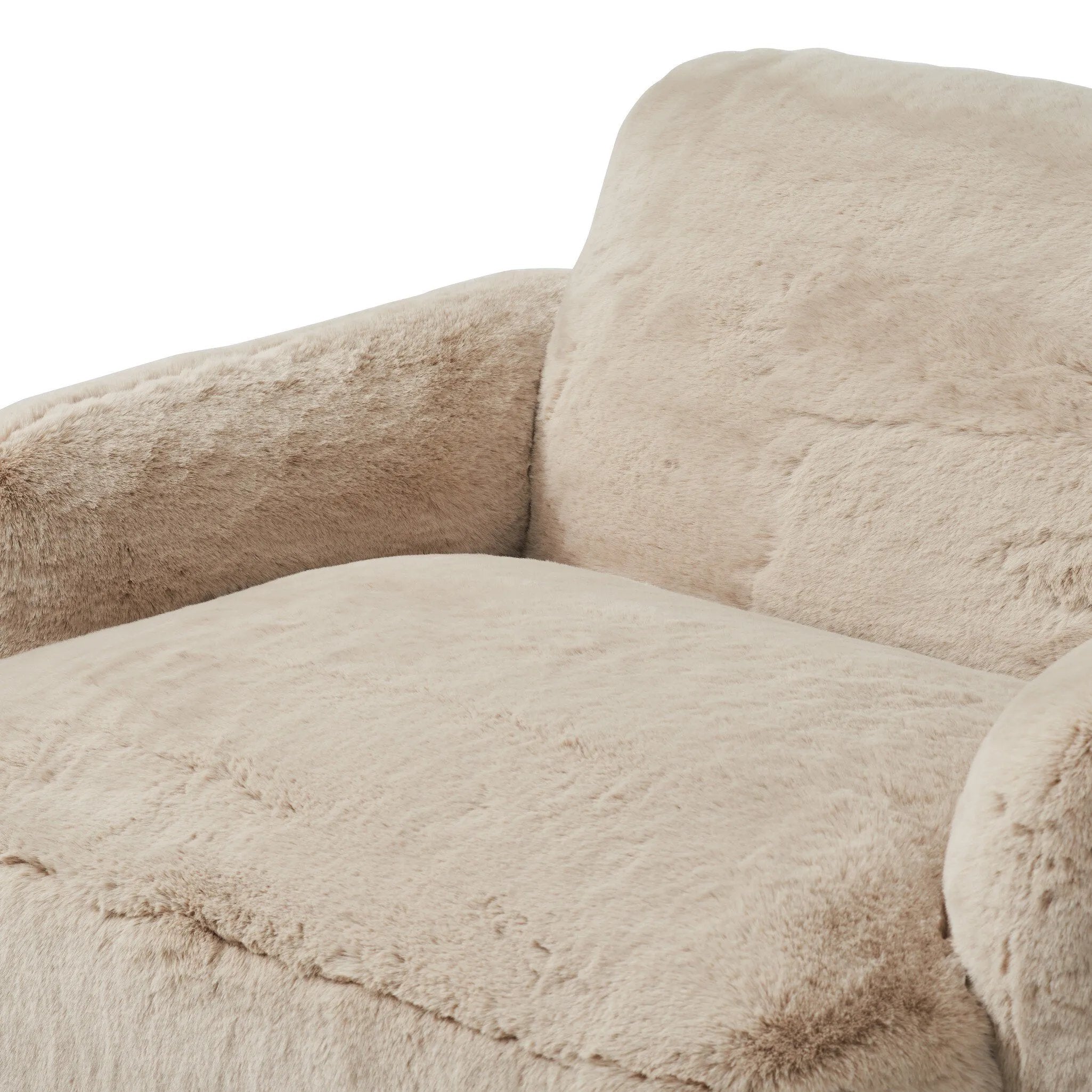 Featuring Mingh Boden Pewter Accent Chair by Four Hands at Amethyst Home. Oversized and modern, this arm chair is a statement piece whether styled alone or with an existing living room setup. The neutral faux fur covering subdues bold arms and cylindrical legs. With spring suspension in the seat cushion and webbed suspension in the back, the piece is desig. Amethyst Home provides interior design, new home construction design consulting, vintage area rugs, and lighting in the Des Moines metro area.