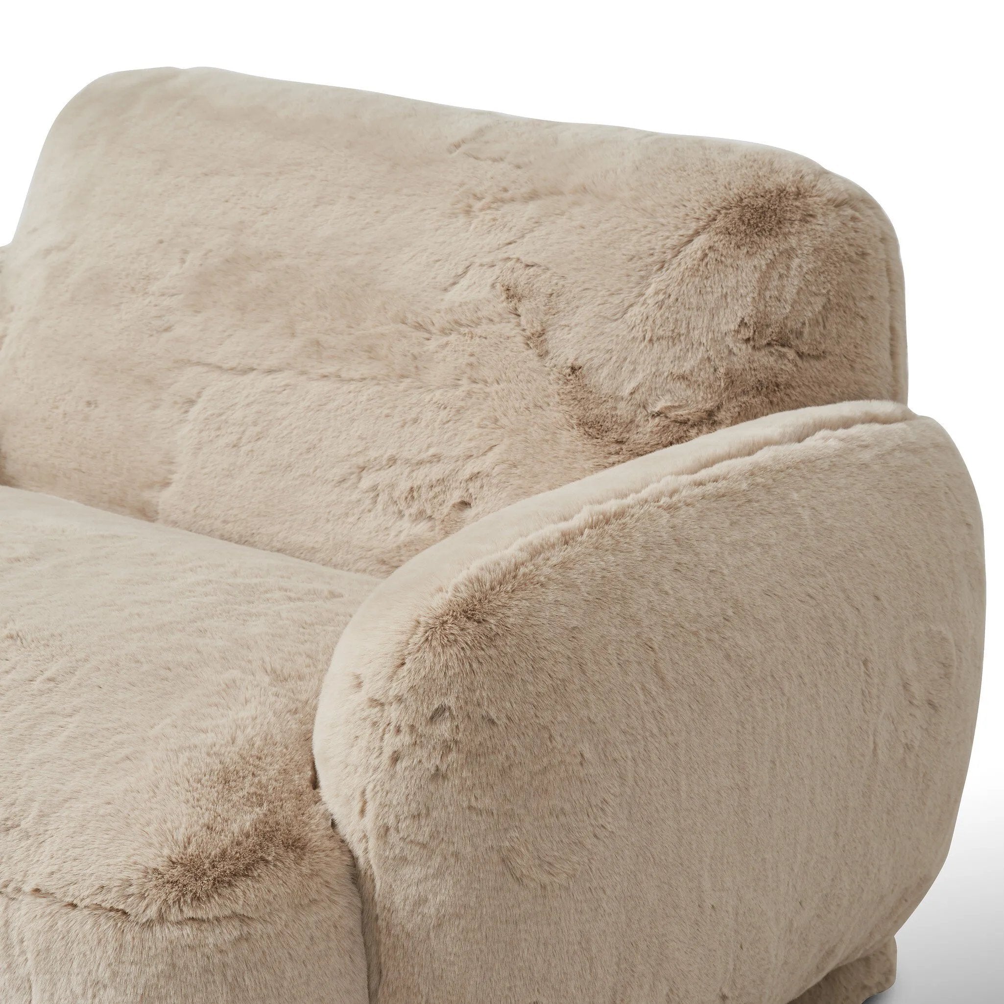 Featuring Mingh Boden Pewter Accent Chair by Four Hands at Amethyst Home. Oversized and modern, this arm chair is a statement piece whether styled alone or with an existing living room setup. The neutral faux fur covering subdues bold arms and cylindrical legs. With spring suspension in the seat cushion and webbed suspension in the back, the piece is designed w. Amethyst Home provides interior design, new home construction design consulting, vintage area rugs, and lighting in the Omaha metro area.