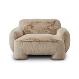 Featuring Mingh Boden Pewter Accent Chair by Four Hands at Amethyst Home. Oversized and modern, this arm chair is a statement piece whether styled alone or with an existing living room setup. The neutral faux fur covering subdues bold arms and cylindrical legs. With spring suspension in the seat cushion and webbed suspension in the back, the piece is design. Amethyst Home provides interior design, new home construction design consulting, vintage area rugs, and lighting in the Park City metro area.
