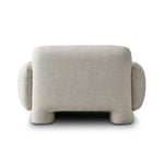 Featuring Mingh Palma Cream Accent Chair by Four Hands at Amethyst Home. Oversized and modern, this arm chair is a statement piece whether styled alone or with an existing living room setup. The cream basketweave covering subdues bold arms and cylindrical legs. With spring suspension in the seat cushion and webbed suspension in the back, the piece is desig. Amethyst Home provides interior design, new home construction design consulting, vintage area rugs, and lighting in the Alpharetta metro area.
