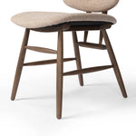 Featuring Montague Alcala Fawn Dining Chair by Four Hands at Amethyst Home. A textbook midcentury design with upholstered molded cushions pair style and comfort in one dining chair. Alternating joint positions add an unexpected architectural element to the piece. Performance fabrics are specially created to withstand spills, stains, high traffic and wear, . Amethyst Home provides interior design, new home construction design consulting, vintage area rugs, and lighting in the Des Moines metro area.