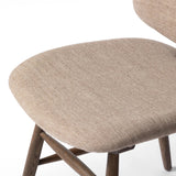 Featuring Montague Alcala Fawn Dining Chair by Four Hands at Amethyst Home. A textbook midcentury design with upholstered molded cushions pair style and comfort in one dining chair. Alternating joint positions add an unexpected architectural element to the piece. Performance fabrics are specially created to withstand spills, stains, high traffic and wear,. Amethyst Home provides interior design, new home construction design consulting, vintage area rugs, and lighting in the Los Angeles metro area.