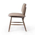 Featuring Montague Alcala Fawn Dining Chair by Four Hands at Amethyst Home. A textbook midcentury design with upholstered molded cushions pair style and comfort in one dining chair. Alternating joint positions add an unexpected architectural element to the piece. Performance fabrics are specially created to withstand spills, stains, high traffic and wear, e. Amethyst Home provides interior design, new home construction design consulting, vintage area rugs, and lighting in the San Diego metro area.