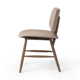 Featuring Montague Alcala Fawn Dining Chair by Four Hands at Amethyst Home. A textbook midcentury design with upholstered molded cushions pair style and comfort in one dining chair. Alternating joint positions add an unexpected architectural element to the piece. Performance fabrics are specially created to withstand spills, stains, high traffic and wear, e. Amethyst Home provides interior design, new home construction design consulting, vintage area rugs, and lighting in the San Diego metro area.