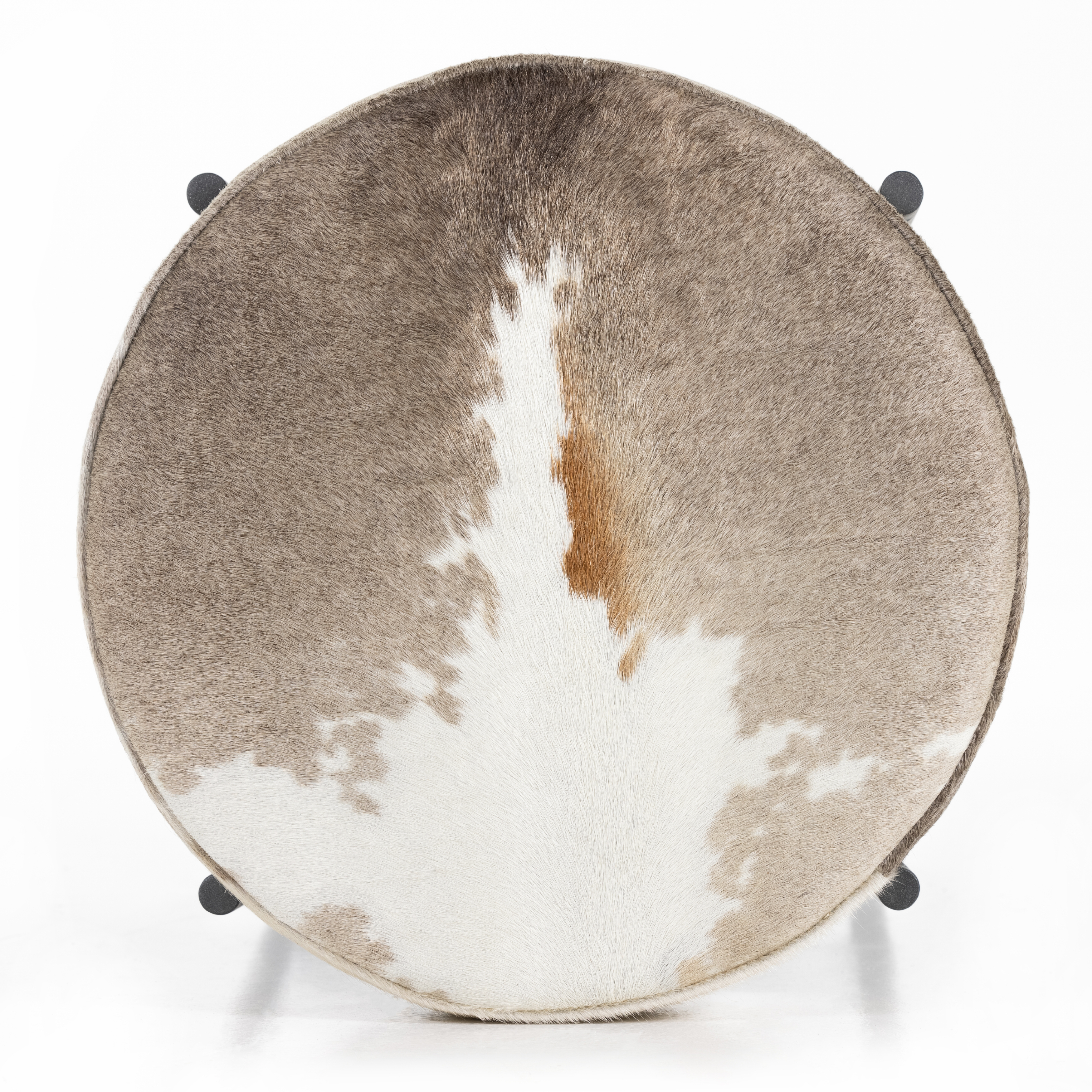 The Nocona Speckled Hide Bar and Counter stool is modern minimalist to a T. Slim and airy, gunmetal-finished iron legs form a cradle-style frame for speckled hide seating, perfectly sized for the counter or bar. Amethyst Home provides interior design, new construction, custom furniture, and rugs for the Dallas metro area.