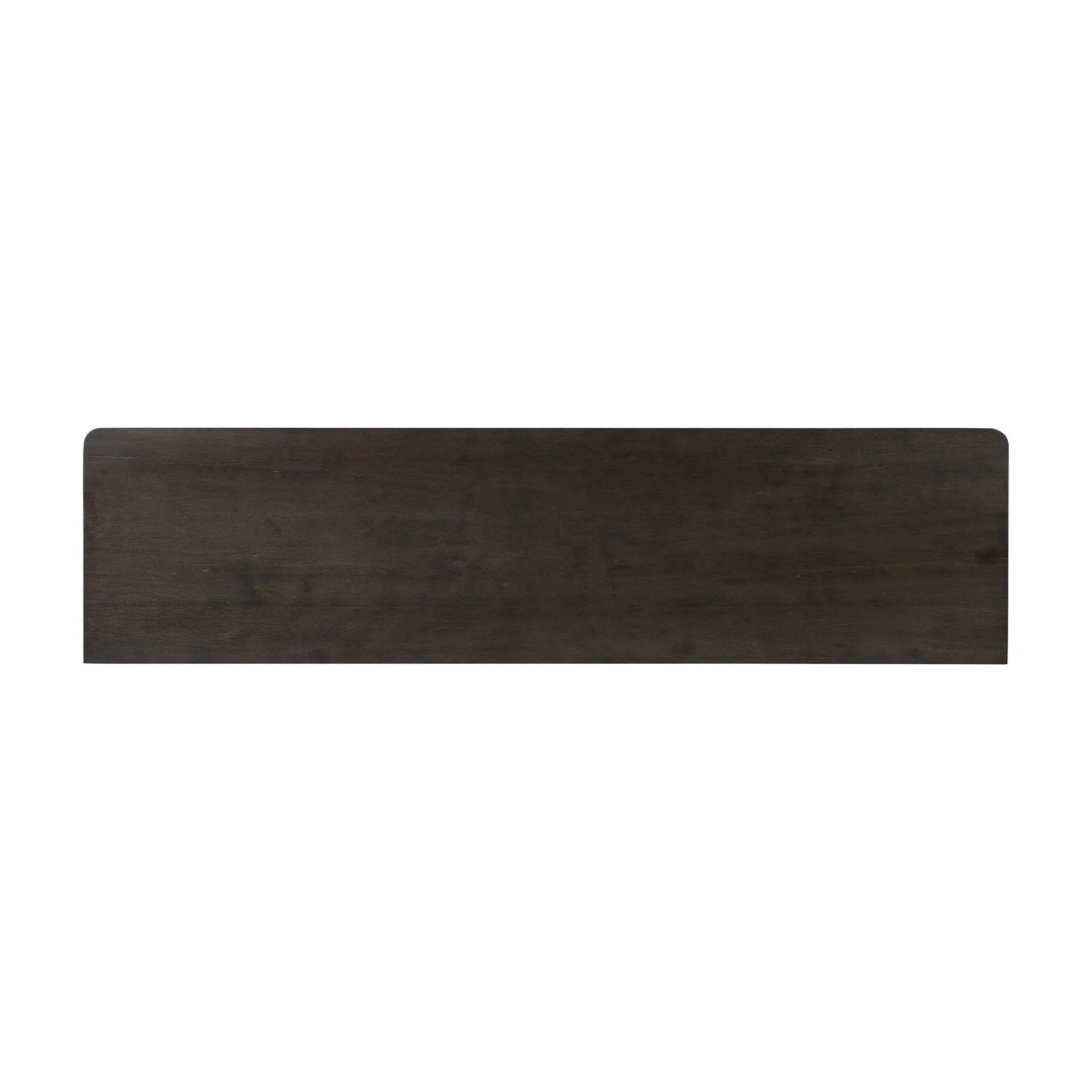 Featuring Noeline Smoked Black Oak Veneer 6 Drawer Dresser by Four Hands at Amethyst Home. Topped with a thick plank of solid oak, this extra-wide dresser blends modern lines and warm character with six roomy drawers, slightly curved corners, and solid square legs. Seamless drawer fronts have a push-latch mechanism. Made from solid oak and veneer in a smok. Amethyst Home provides interior design, new home construction design consulting, vintage area rugs, and lighting in the Scottsdale metro area.