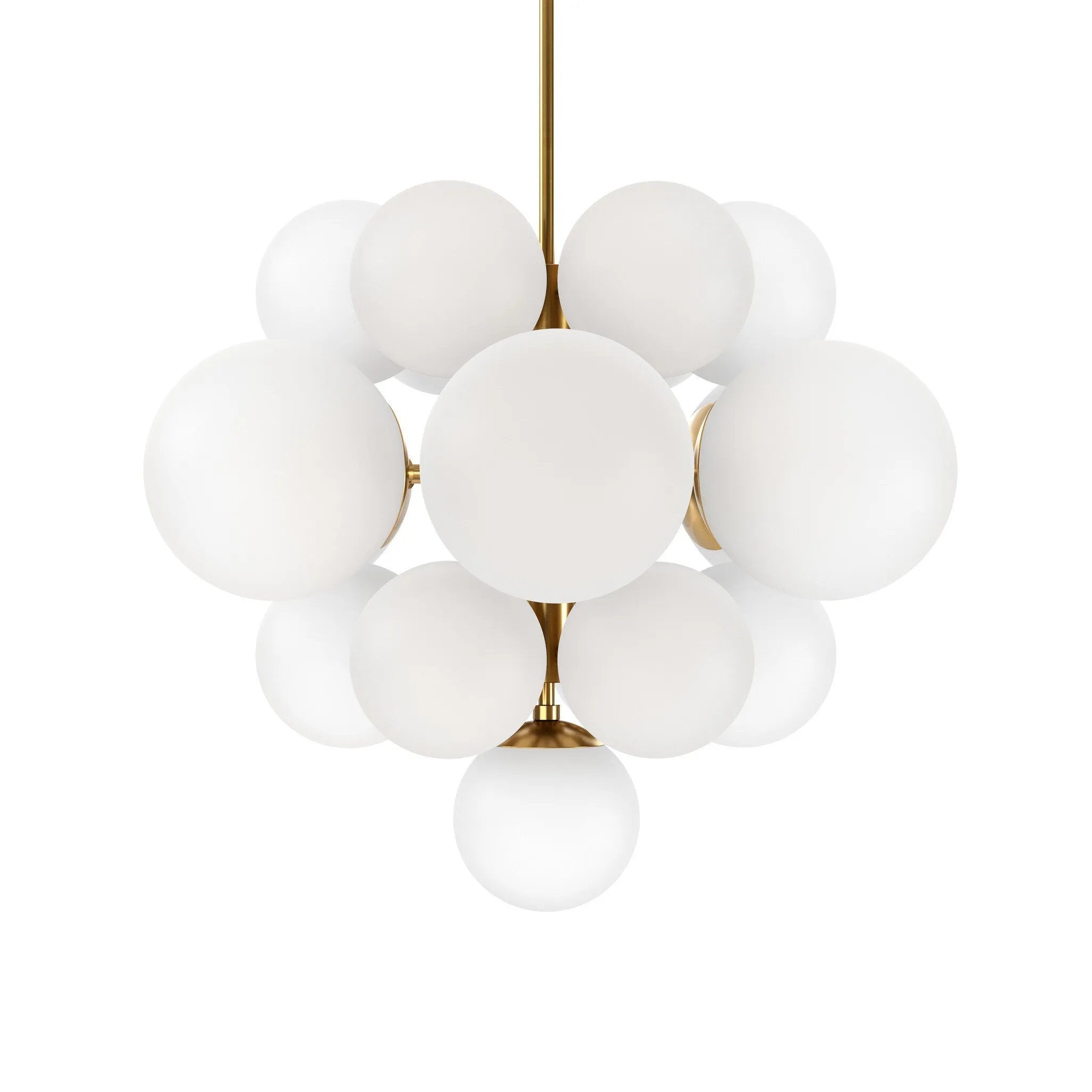 Featuring Nova Burnished Brass Chandelier by Four Hands at Amethyst Home. Marbled glass spheres form an interstellar cluster around a burnished brass frame. Each globe is individually blown, shaped and sculpted by hand through a one-hour process. Brass and glass are 98% recyclable. Designed and sustainably crafted in Poland by Schwung.
Overall Dimensions : . Amethyst Home provides interior design, new home construction design consulting, vintage area rugs, and lighting in the Nashville metro area.