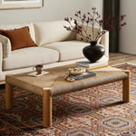 Featuring Olin Light Wash Mahogany Coffee Table by Four Hands at Amethyst Home. The traditional coffee table gets a textural twist. Chunky column legs of light-washed mahogany support a rectangular tabletop of braided sugar palm leaves.
Collection: Grass RootsColors: Light Wash Mahogany ,Natural AgelMaterials: Solid Mahogany ,Sugar PalmOverall Dimensions: 55"W x 35"L x 16.25"H Weigh. Amethyst Home provides interior design, new construction, custom furniture, and area rugs in the Dallas metro area.