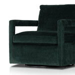 Work some color into your mix with low, structured seating upholstered in an emerald performance fabric â€“ all atop a 360-degree swivel. Performance fabrics are specially created to withstand spills, stains, high traffic and wear, ensuring long-term comfort and unmatched durability. Amethyst Home provides interior design, new construction, custom furniture, and area rugs in the Austin metro area.