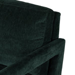 Work some color into your mix with low, structured seating upholstered in an emerald performance fabric â€“ all atop a 360-degree swivel. Performance fabrics are specially created to withstand spills, stains, high traffic and wear, ensuring long-term comfort and unmatched durability. Amethyst Home provides interior design, new construction, custom furniture, and area rugs in the Kansas City metro area.