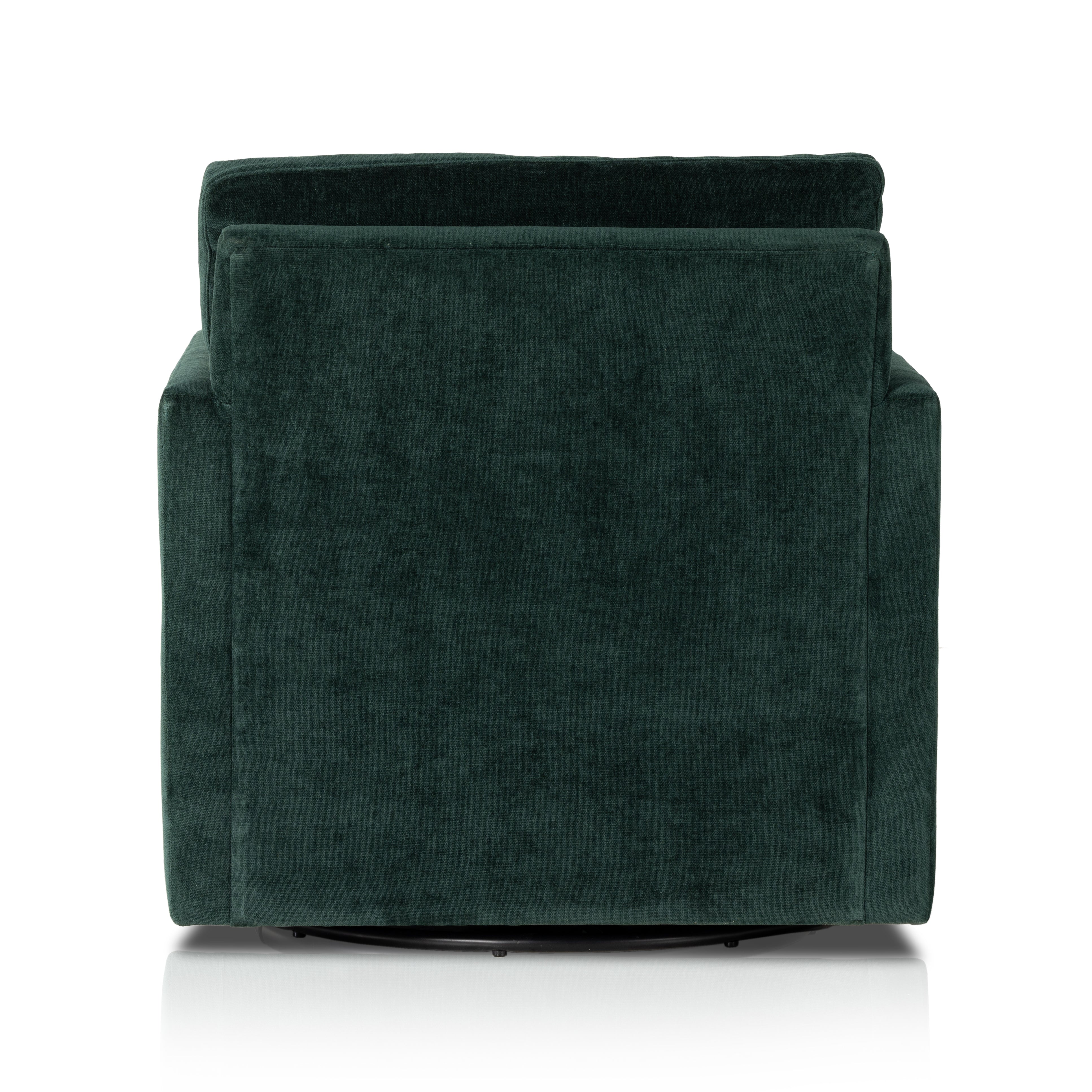 Work some color into your mix with low, structured seating upholstered in an emerald performance fabric â€“ all atop a 360-degree swivel. Performance fabrics are specially created to withstand spills, stains, high traffic and wear, ensuring long-term comfort and unmatched durability. Amethyst Home provides interior design, new construction, custom furniture, and area rugs in the Park City metro area.