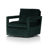 Work some color into your mix with low, structured seating upholstered in an emerald performance fabric â€“ all atop a 360-degree swivel. Performance fabrics are specially created to withstand spills, stains, high traffic and wear, ensuring long-term comfort and unmatched durability. Amethyst Home provides interior design, new construction, custom furniture, and area rugs in the Tampa metro area.