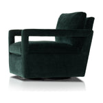 Work some color into your mix with low, structured seating upholstered in an emerald performance fabric â€“ all atop a 360-degree swivel. Performance fabrics are specially created to withstand spills, stains, high traffic and wear, ensuring long-term comfort and unmatched durability. Amethyst Home provides interior design, new construction, custom furniture, and area rugs in the Washington metro area.