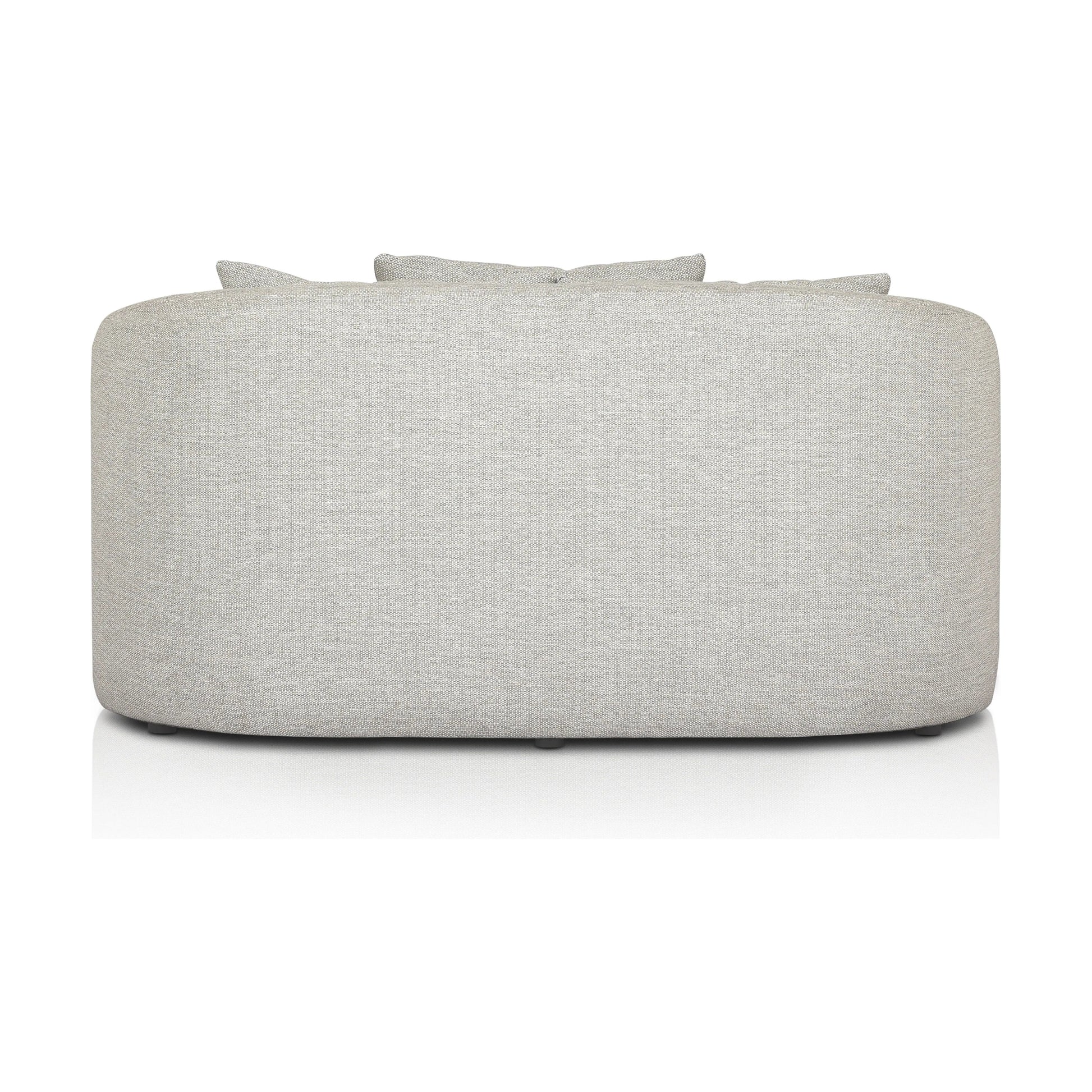 U-shaped and spacious, this fully upholstered outdoor daybed invites you to lounge. Sink-in cushioning and three knife-edge throw pillows offer additional comfort. Cover or store indoors during inclement weather and when not in use.Collection: Solan Amethyst Home provides interior design, new home construction design consulting, vintage area rugs, and lighting in the Boston metro area.