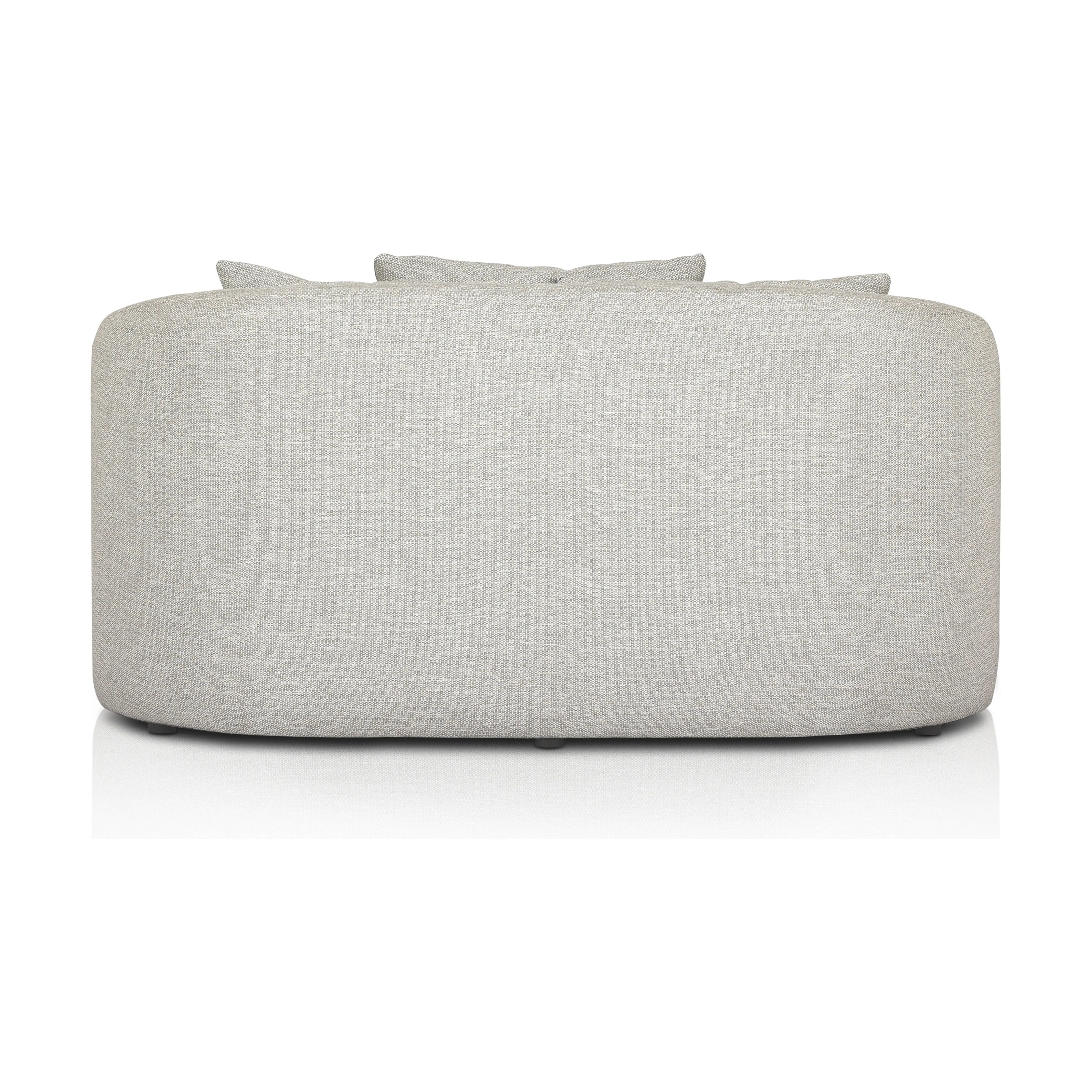 U-shaped and spacious, this fully upholstered outdoor daybed invites you to lounge. Sink-in cushioning and three knife-edge throw pillows offer additional comfort. Cover or store indoors during inclement weather and when not in use.Collection: Solan Amethyst Home provides interior design, new home construction design consulting, vintage area rugs, and lighting in the Boston metro area.