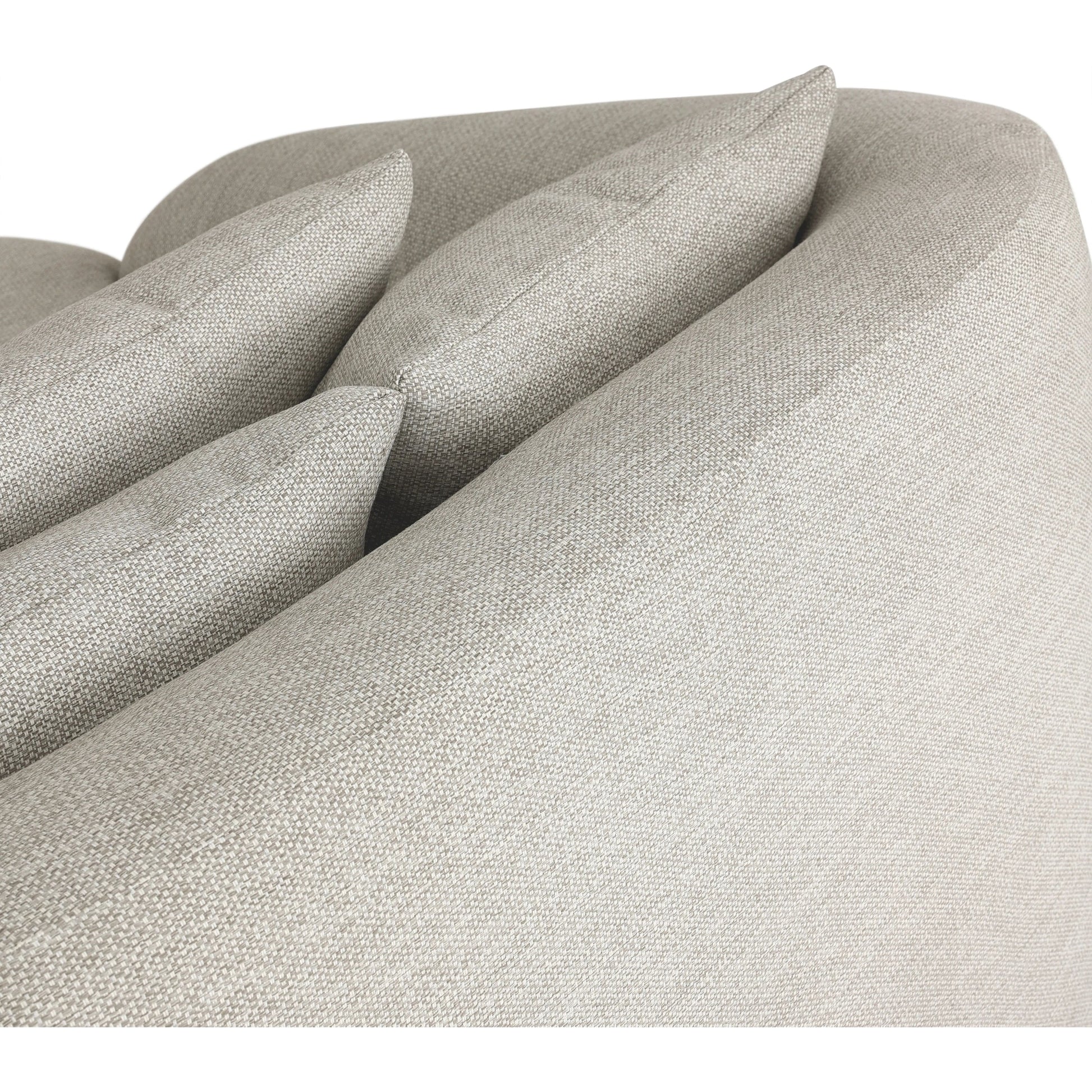 U-shaped and spacious, this fully upholstered outdoor daybed invites you to lounge. Sink-in cushioning and three knife-edge throw pillows offer additional comfort. Cover or store indoors during inclement weather and when not in use.Collection: Solan Amethyst Home provides interior design, new home construction design consulting, vintage area rugs, and lighting in the Kansas City metro area.