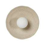 Featuring Organic Light Sand Ceramic Sconce by Four Hands at Amethyst Home. Organic in spirit. A light sand-colored porcelain disc is nestled in a slim iron frame for a spare but impactful look.Overall Dimensions: 7"W x 14"L x 14"H
Collection: RykerColors: Brass ,Opal White Glass ,Light SandMaterials: Iron ,Glass ,Ceramic Weight: 5.16 lbsBulb(s) Included: N. Amethyst Home provides interior design, new home construction design consulting, vintage area rugs, and lighting in the Charlotte metro area.