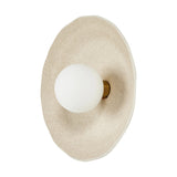 Featuring Organic Light Sand Ceramic Sconce by Four Hands at Amethyst Home. Organic in spirit. A light sand-colored porcelain disc is nestled in a slim iron frame for a spare but impactful look.Overall Dimensions: 7"W x 14"L x 14"H
Collection: RykerColors: Brass ,Opal White Glass ,Light SandMaterials: Iron ,Glass ,Ceramic Weight: 5.16 lbsBulb(s) Include. Amethyst Home provides interior design, new home construction design consulting, vintage area rugs, and lighting in the Newport Beach metro area.
