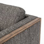 Crisp, clean comfort. Charcoal-colored upholstery of performance grade cradles within an exposed parawood frame, for detail-driven contrast. Performance fabrics are specially created to withstand spills, stains, high traffic and wear, ensuring long-term comfort and unmatched durability. Amethyst Home provides interior design, new construction, custom furniture, and area rugs in the Nashville metro area.