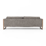 Crisp, clean comfort. Charcoal-colored upholstery of performance grade cradles within an exposed parawood frame, for detail-driven contrast. Performance fabrics are specially created to withstand spills, stains, high traffic and wear, ensuring long-term comfort and unmatched durability. Amethyst Home provides interior design, new construction, custom furniture, and area rugs in the Seattle metro area.