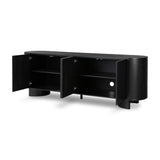 Featuring Paden Aged Black Acacia Sideboard by Four Hands at Amethyst Home. Streamlined and mysterious -- the Paden sideboard is an Amethyst favorite with beautifully concealed storage.Overall Dimensions: 94"W x 23"L x 33"H
Collection: HaidenColors: Aged Black Acacia ,Aged Black Acacia SolidMaterials: Thin Acacia Veneer ,Solid Acacia Weight: 220.46 lbs. Amethyst Home provides interior design, new home construction design consulting, vintage area rugs, and lighting in the Scottsdale metro area.