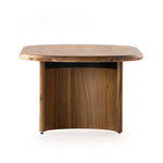 Featuring Paden Sandy Acacia Coffee Table by Four Hands at Amethyst Home. A study in shape. Solid brown acacia forms crescent-shaped legs and sprawling oval tabletop, bringing organic presence to the living room.
Overall Dimensions: 51"W x 27"L x 17"HColors: Sandy AcaciaMaterials: Thin Acacia VeneerWeight: 52.91Volume: 10.03Clearance from Floor: 15.5"Distance. Amethyst Home provides interior design, new home construction design consulting, vintage area rugs, and lighting in the Houston metro area.