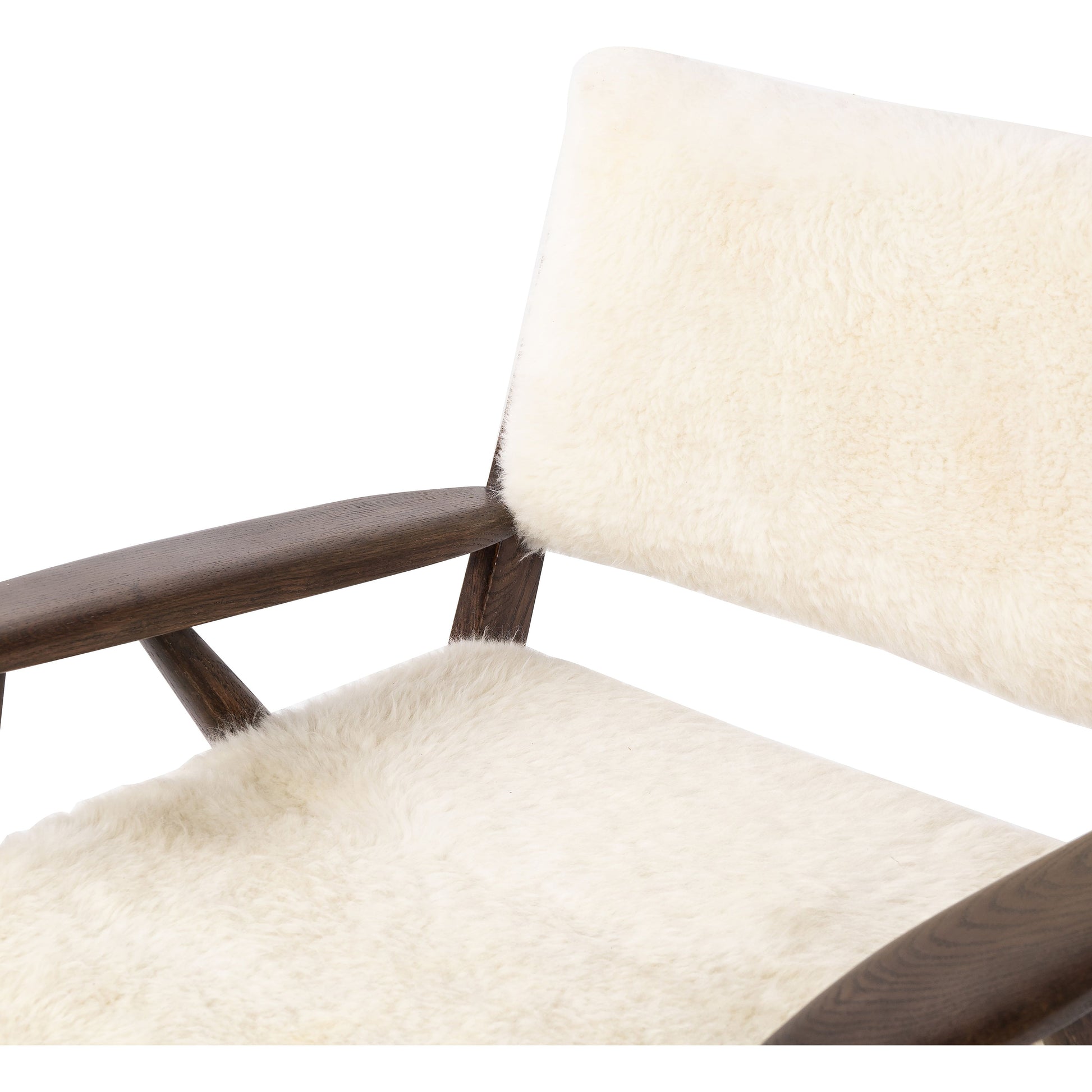 A modern take on the vintage school chair, upholstered in plush cream shearling of 100% sheepskin. Perfect as an accent chair or in pairs. Amethyst Home provides interior design, new construction, custom furniture, and area rugs in the Winter Garden metro area.