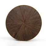 Bring on the drama. An ebony-finished oak top is cut in a starburst texture, framed by deep ebony sides, and encircled by bright brass-clad binding. Amethyst Home provides interior design, new construction, custom furniture, and area rugs in the Des Moines metro area.
