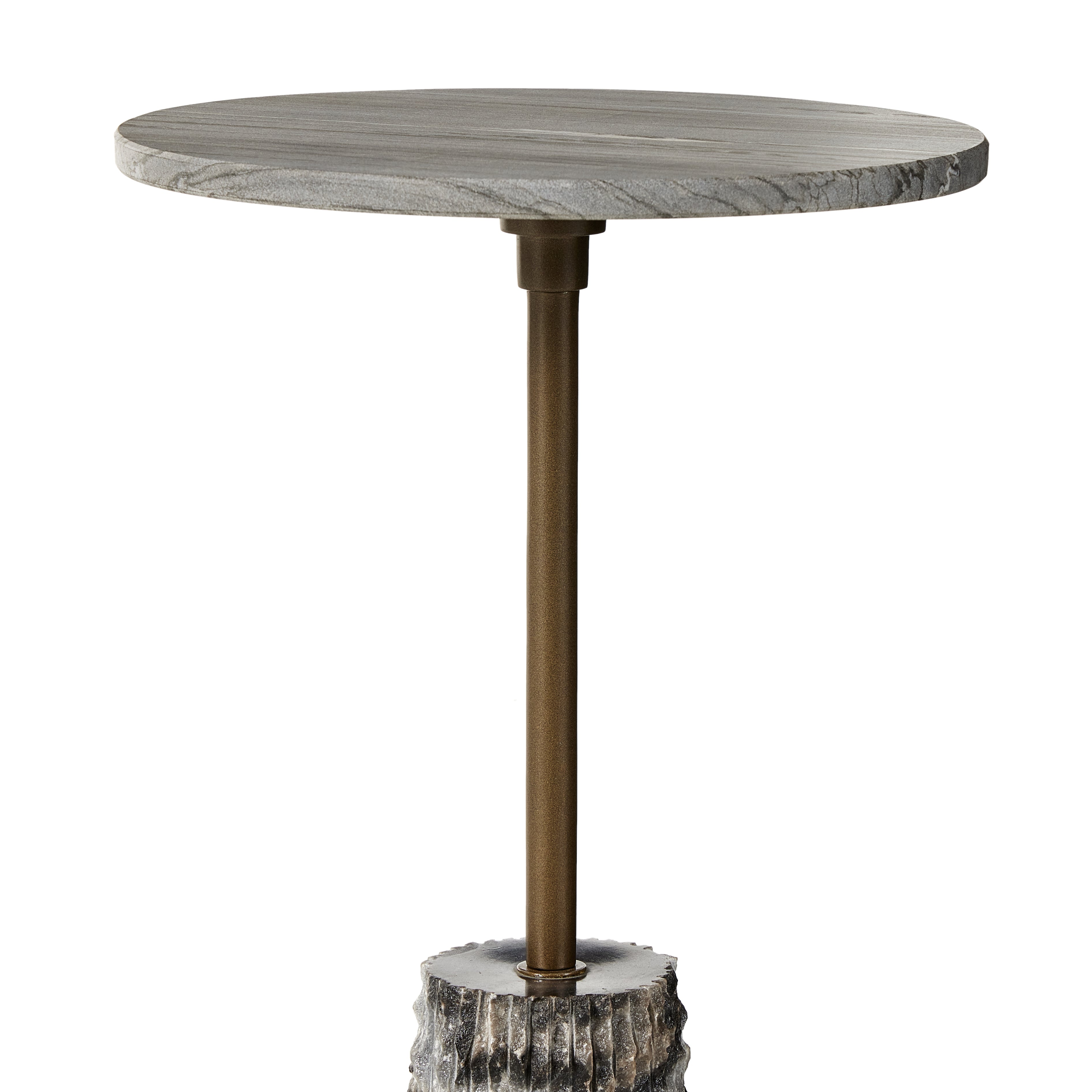 Featuring Raven Ribbed Ebony Marble End Table by Four Hands at Amethyst Home. A tessellated cone-shaped marble base and matching tabletop pairs with a spare iron stem. Perfectly sized to keep your favorite drink or book within reach.
Collection: MarlowColors: Ribbed Ebony Marble ,Antique Brass ,Ebony MarbleMaterials: Solid Marble ,IronOverall Dimensions: 12"W x 12"L x 22.25"H Weight. Amethyst Home provides interior design, new construction, custom furniture, and area rugs in the Dallas metro area.