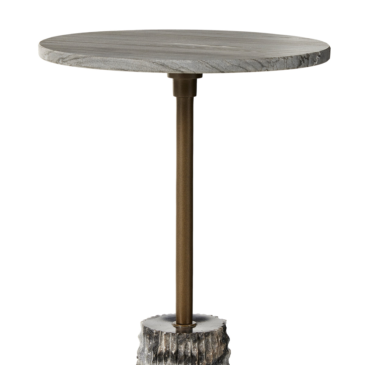 Raven Ribbed Ebony Marble End Table | shipping 10/11/2025