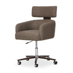 Featuring Rei Gibson Mink Desk Desk Chair by Four Hands at Amethyst Home. A high, curved back and plush high-performance fabric seat cradle you in comfort. Performance fabrics are specially created to withstand spills, stains, high traffic, and wear, ensuring long-term comfort and unmatched durability. Height adjustable with a 360-degree swivel.
Overall Dim. Amethyst Home provides interior design, new home construction design consulting, vintage area rugs, and lighting in the Calabasas metro area.