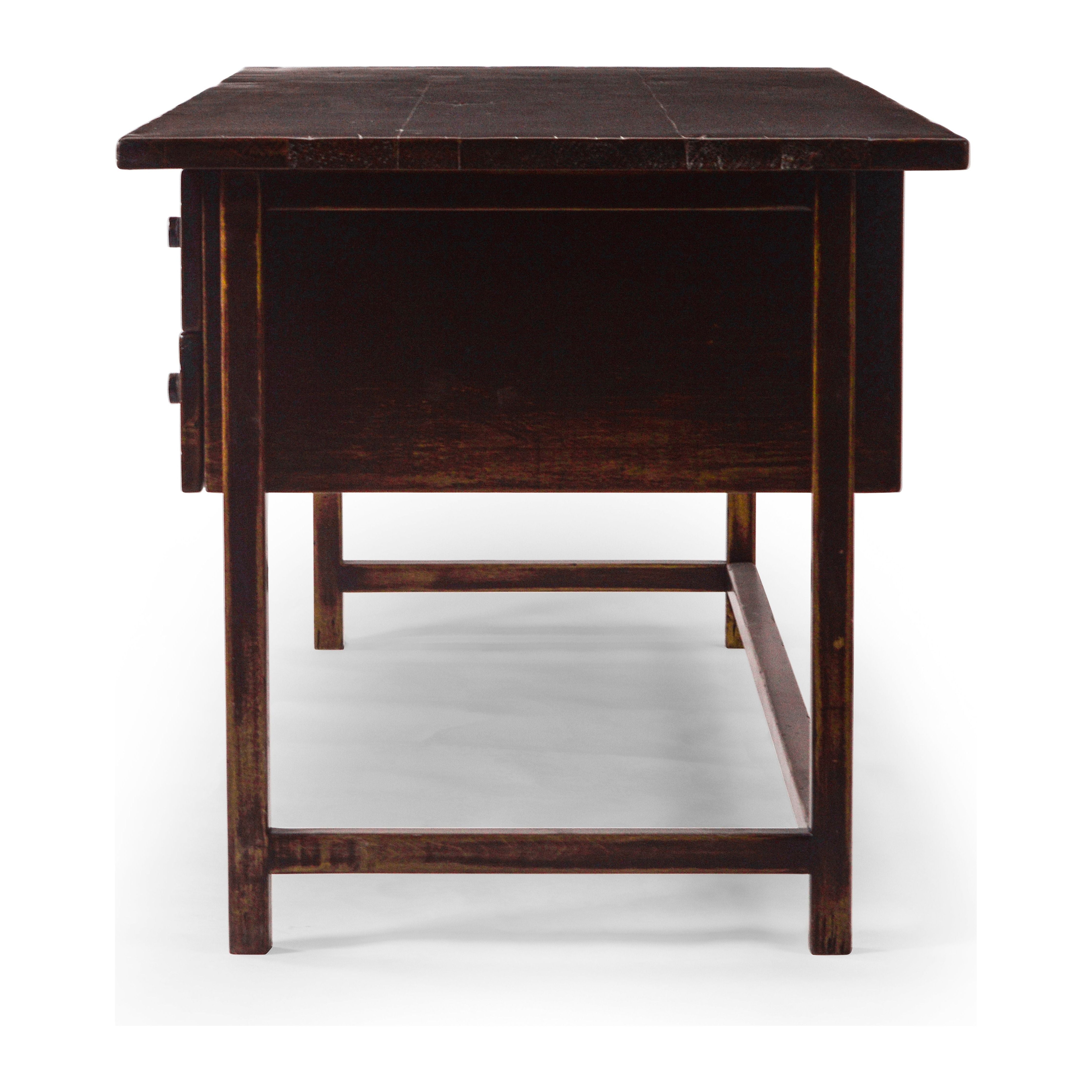 Featuring Reign Desk - Distressed Walnut by Four Hands at Amethyst Home. It's a material thing. Made entirely from solid pine, a specialized waxed finish gives this roomy five-drawer desk a purposefully antiqued look.Overall Dimensions: 72"W x 30"L x 30"H
Collection: CordellaColors: Distressed Walnut ,Distressed CopperMaterials: Solid Birch Weight: 116.84 lbs. Amethyst Home provides interior design, new construction, custom furniture, and area rugs in the Omaha metro area.
